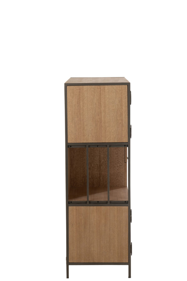 Armoire Différents Compartiments Bois/Métal Naturel – Image 5