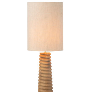 Lampe de table en bois d'ailante fileté naturel/gris