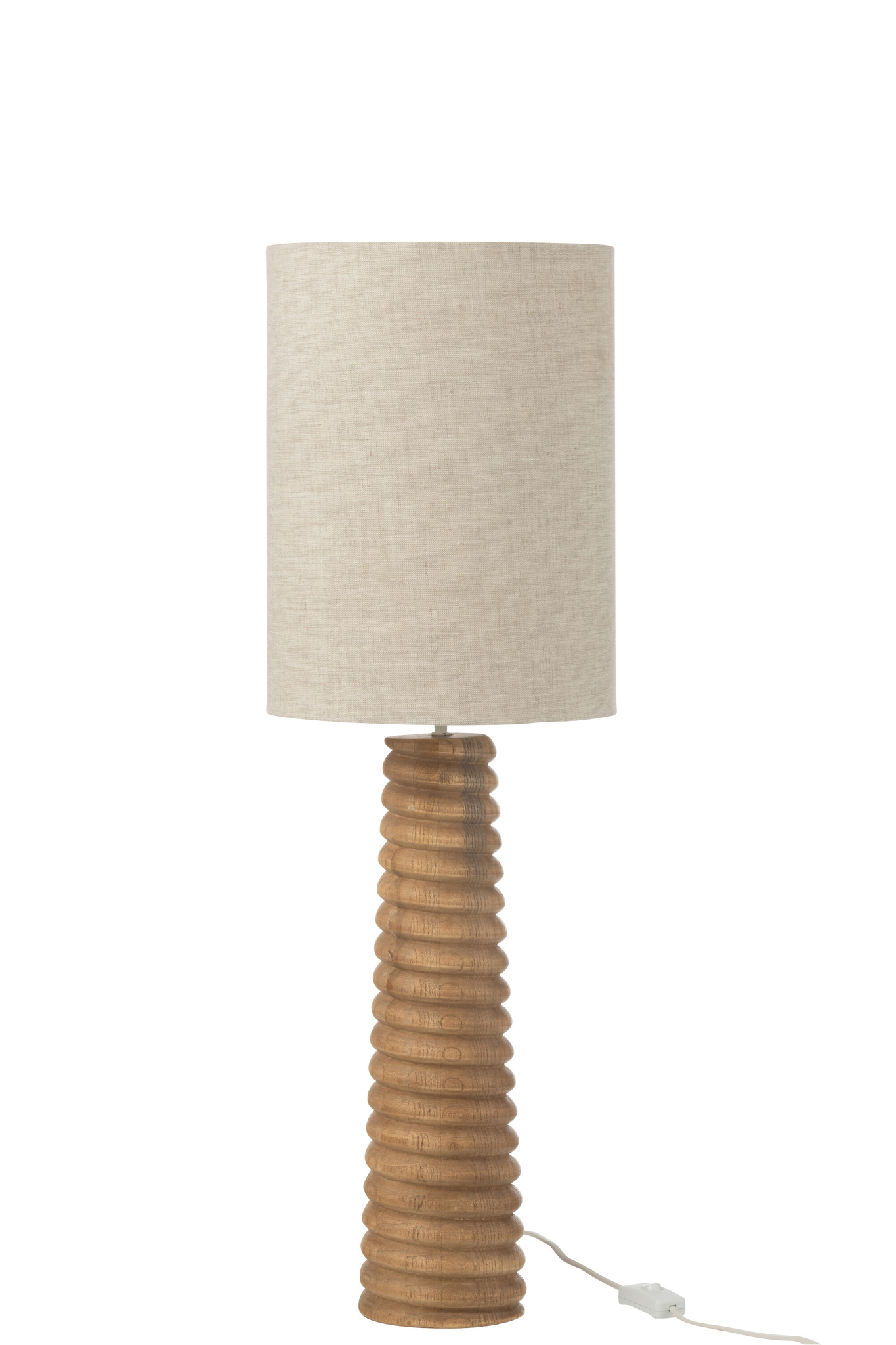 Lampe de table en bois d'ailante fileté naturel/gris – Image 2