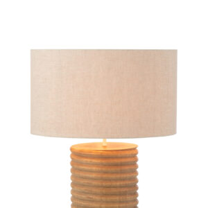 Lampe de table en bois d'ailante naturel/gris à filetage large