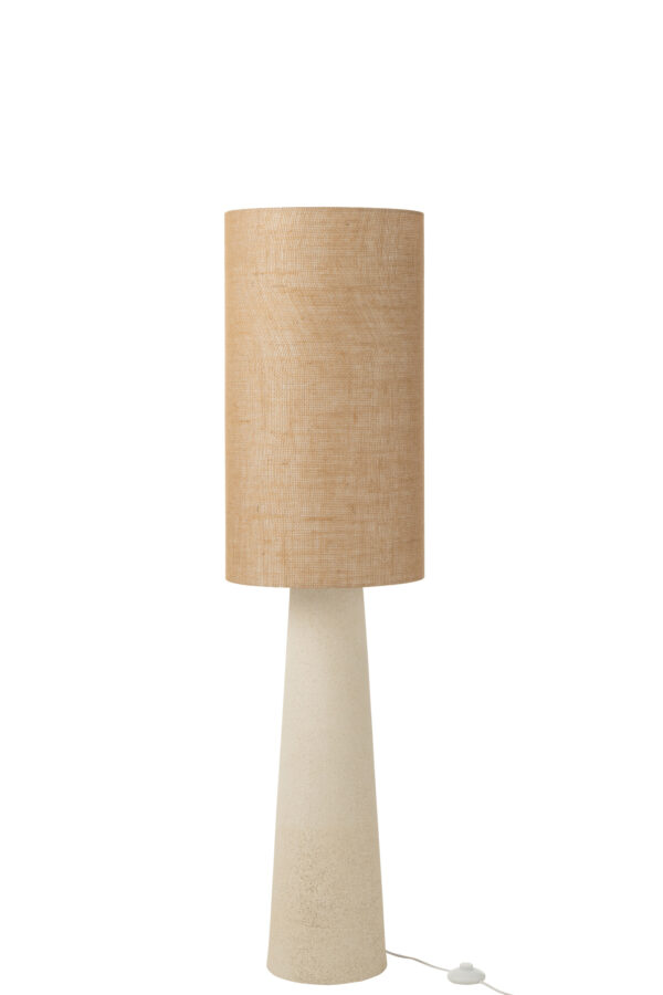 Lampe sur pied Ava en fibre de verre/jute naturelle petite