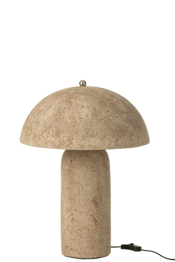Lampe de table en papier mâché beige "Mashroom"