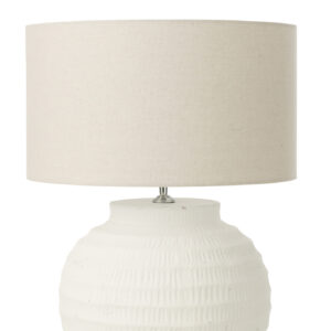 Lampe de table en terre cuite blanche