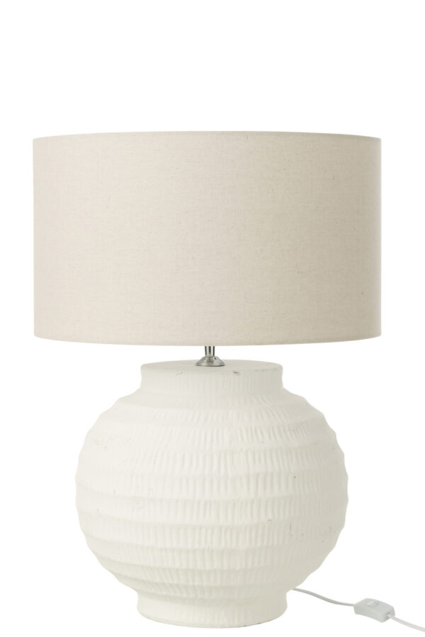 Lampe de table en terre cuite blanche