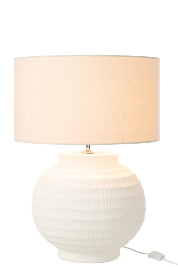 Lampe de table en terre cuite blanche – Image 2