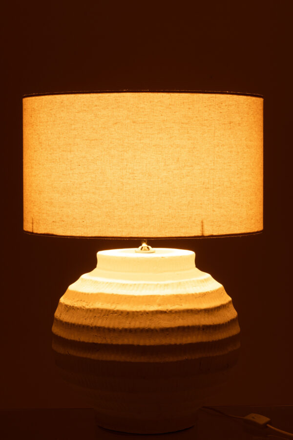 Lampe de table en terre cuite blanche – Image 3