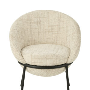 Chaise de salle à manger avec pieds en fer beige/noir