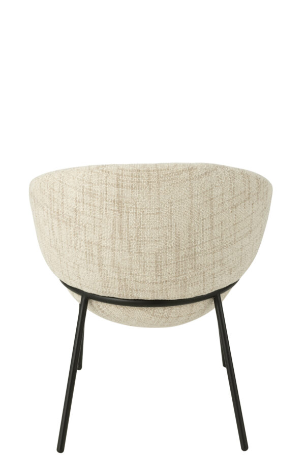 Chaise de salle à manger avec pieds en fer beige/noir – Image 3