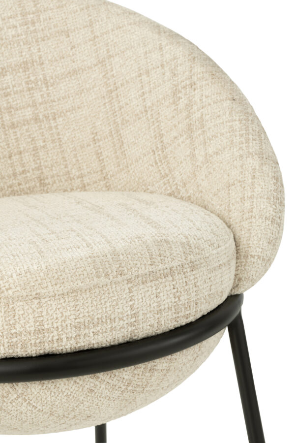 Chaise de salle à manger avec pieds en fer beige/noir – Image 6