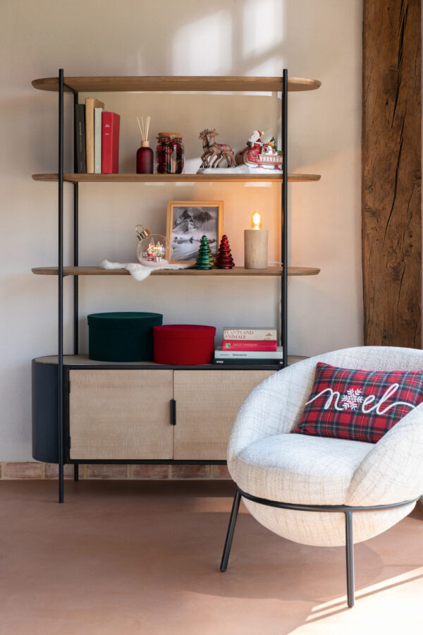 Chaise de salle à manger avec pieds en fer beige/noir – Image 7