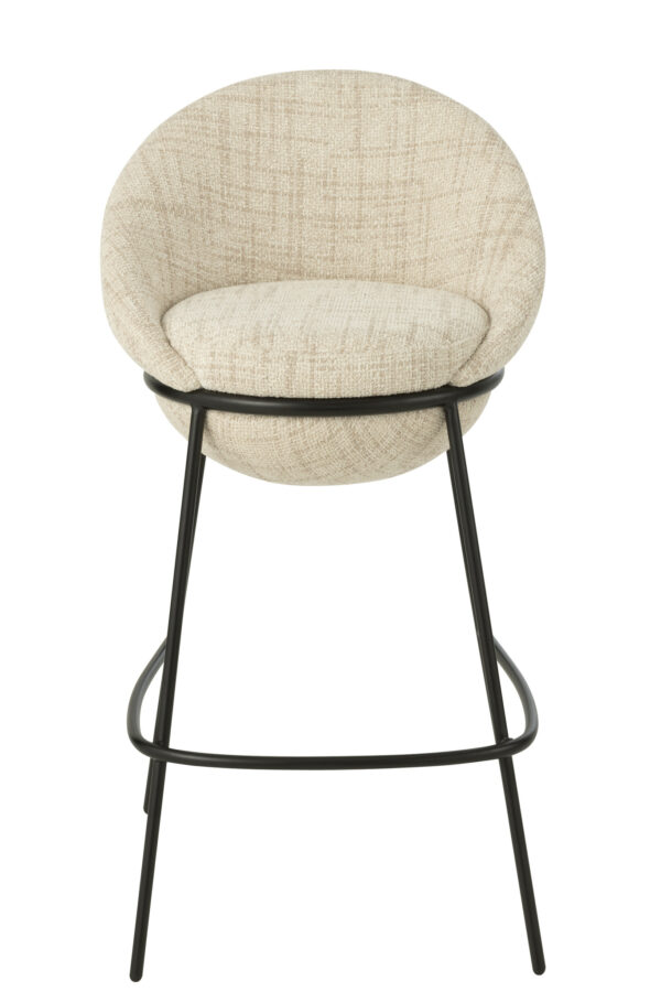 Tabouret de bar avec pieds en fer beige/noir