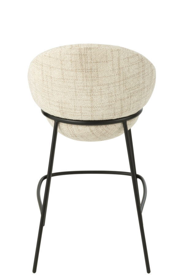 Tabouret de bar avec pieds en fer beige/noir – Image 3
