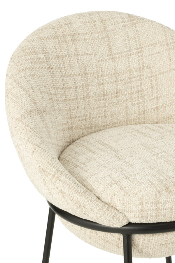 Tabouret de bar avec pieds en fer beige/noir – Image 5