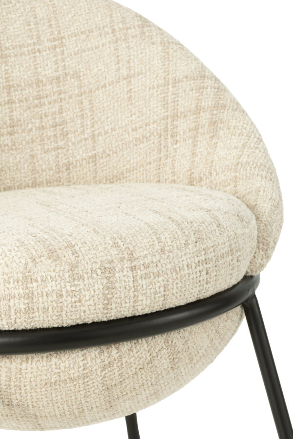 Tabouret de bar avec pieds en fer beige/noir – Image 6