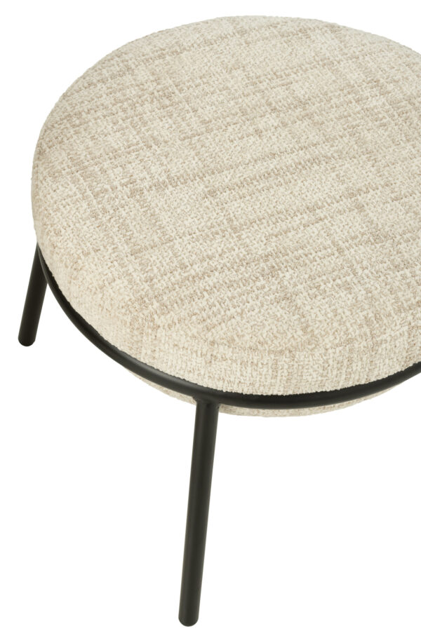 Fauteuil de salon + Repose-pieds en fer beige/noir – Image 7