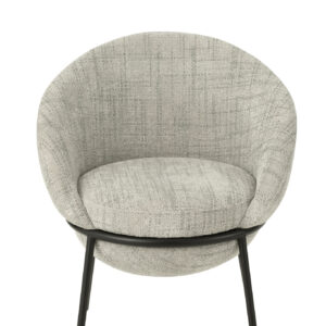 Chaise de salle à manger avec pieds en fer gris/noir.