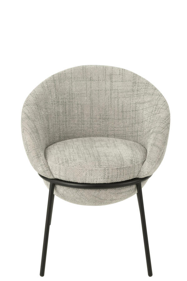 Chaise de salle à manger avec pieds en fer gris/noir.