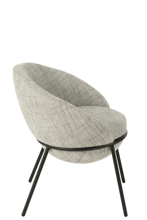 Chaise de salle à manger avec pieds en fer gris/noir. – Image 2