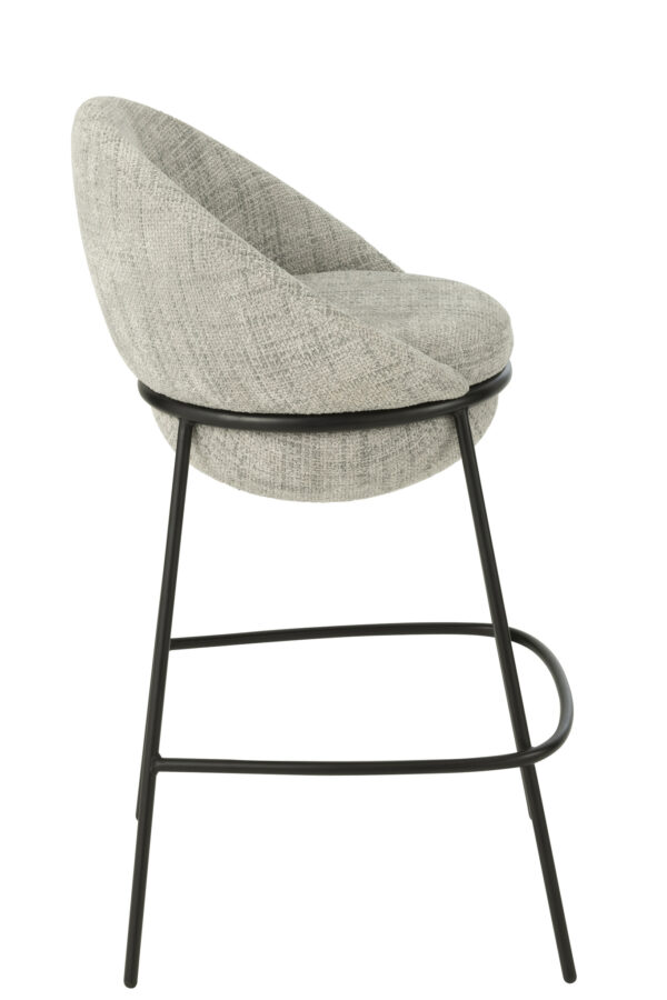 Tabouret de bar avec pieds en fer gris/noir – Image 2