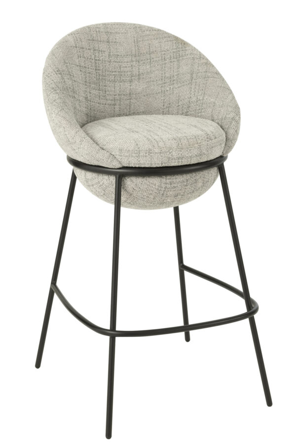 Tabouret de bar avec pieds en fer gris/noir – Image 7