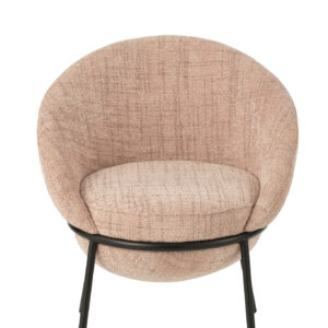 Chaise de salle à manger avec pieds en fer rose clair/noir