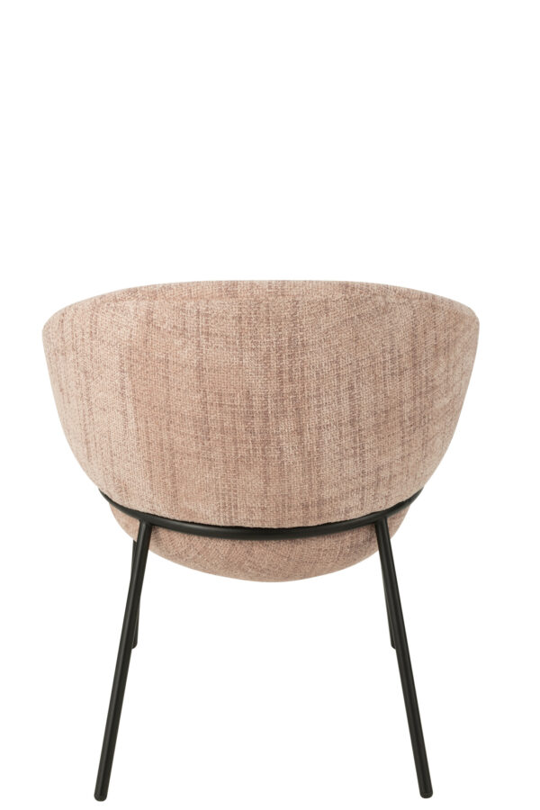 Chaise de salle à manger avec pieds en fer rose clair/noir – Image 3