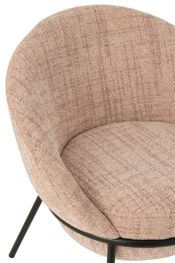 Chaise de salle à manger avec pieds en fer rose clair/noir – Image 5