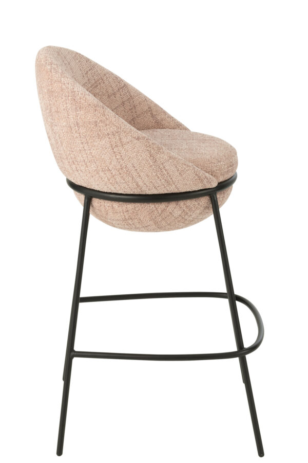 Tabouret de bar Tabouret de bar avec pieds en fer rose clair/noir – Image 2