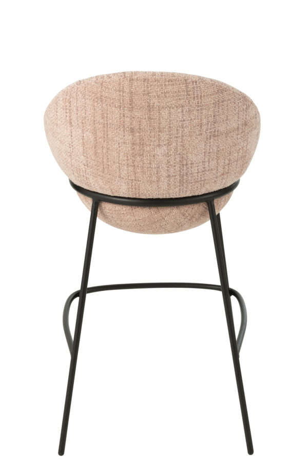Tabouret de bar Tabouret de bar avec pieds en fer rose clair/noir – Image 3