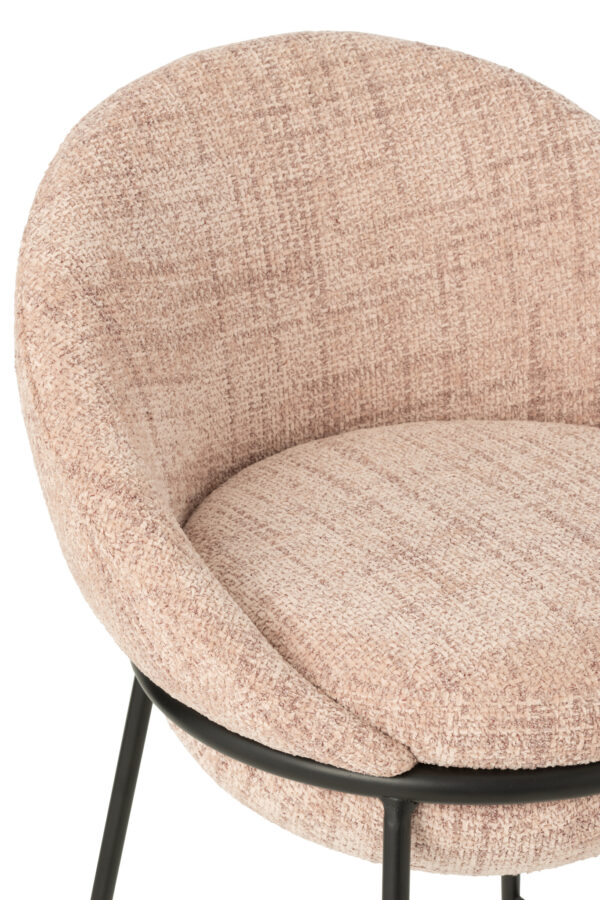Tabouret de bar Tabouret de bar avec pieds en fer rose clair/noir – Image 5