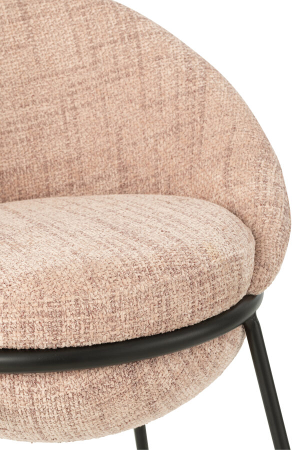 Tabouret de bar Tabouret de bar avec pieds en fer rose clair/noir – Image 6