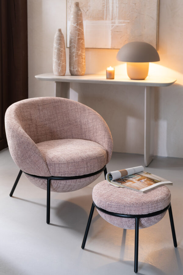 Repose-pieds en fer rose clair/noir – Image 11