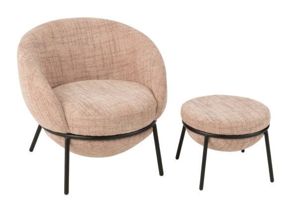 Repose-pieds en fer rose clair/noir – Image 9