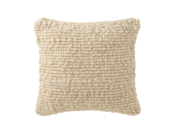 Coussin en polyester tissé écru