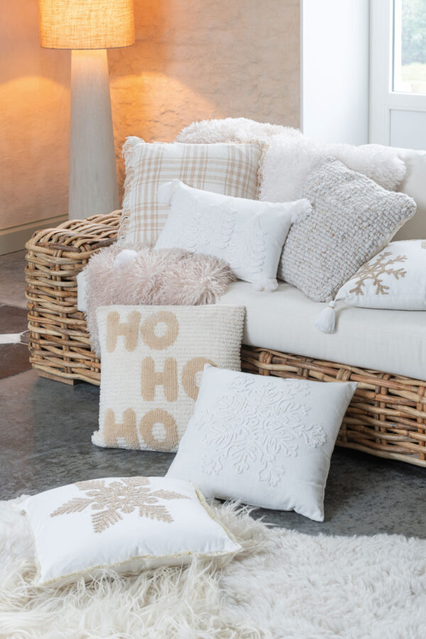 Coussin en polyester tissé écru – Image 3