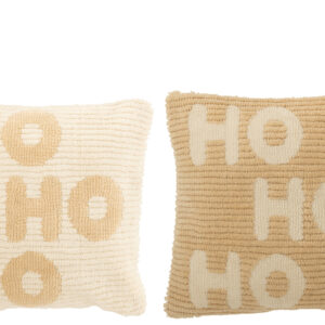 Coussin Hohoho Polyester Blanc/Beige Assortiment de 2