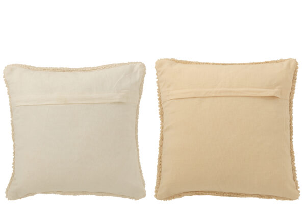 Coussin Hohoho Polyester Blanc/Beige Assortiment de 2 – Image 2