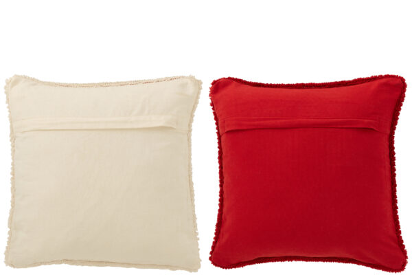 Coussin Hohoho Polyester Noël Rouge/Blanc Assortiment de 2 – Image 2