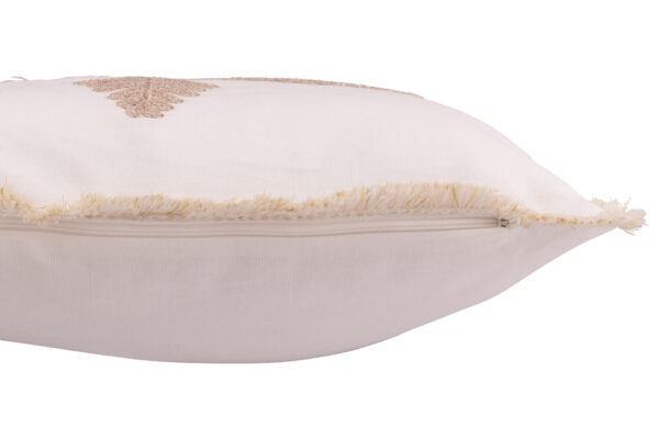 Coussin Flocon de neige en coton blanc/beige – Image 2
