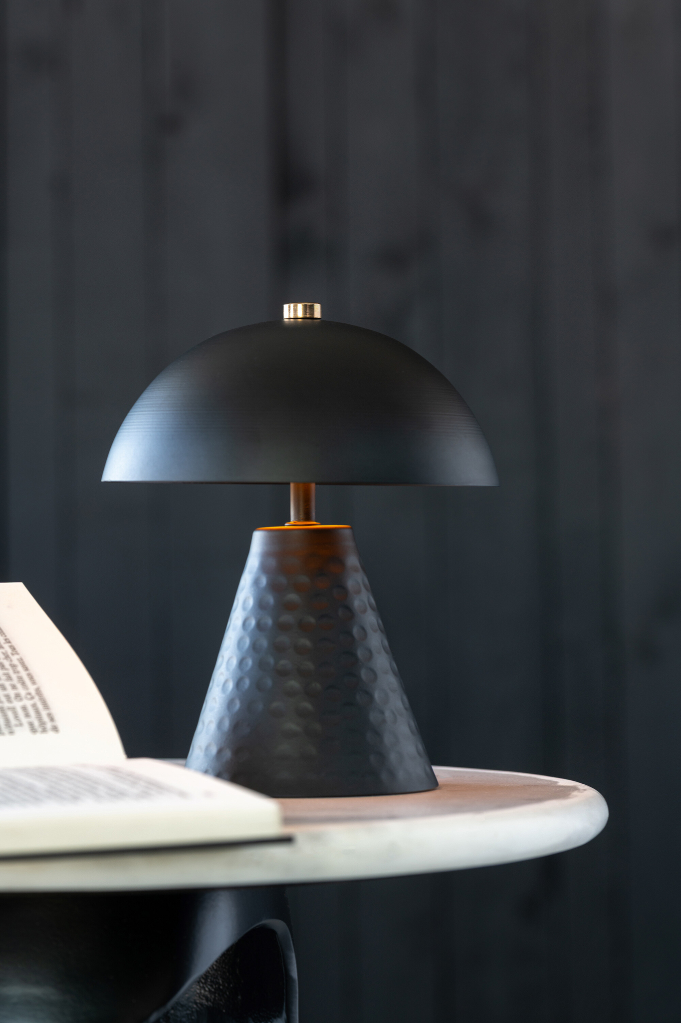 Lampe de table champignon en fer noir – Image 7