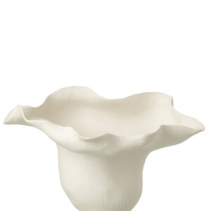 Vase en céramique blanc à hélice large irrégulière