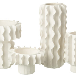 Vase Cylindre Hélice en Céramique Blanc