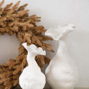 Vase en céramique blanc petit Helix