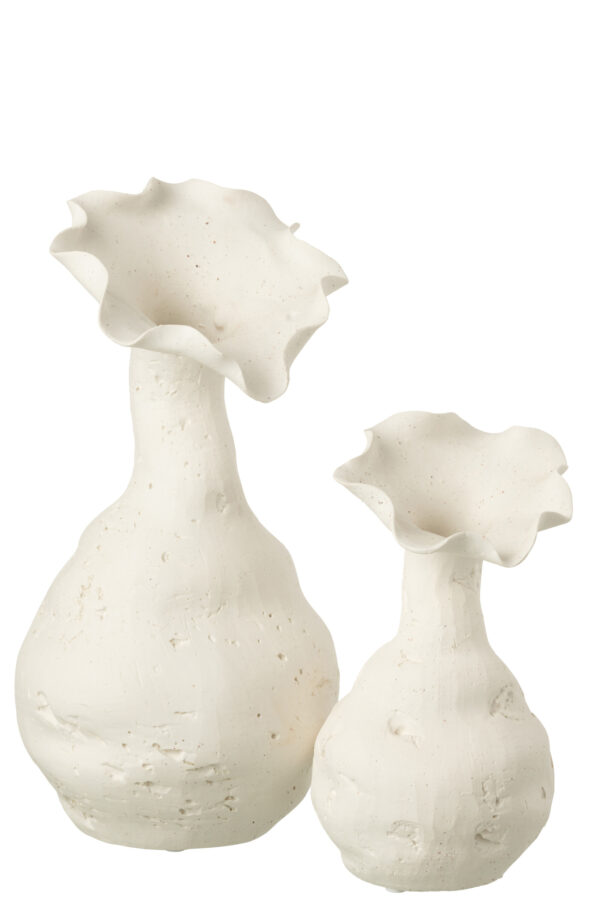 Vase en céramique blanc grand Helix