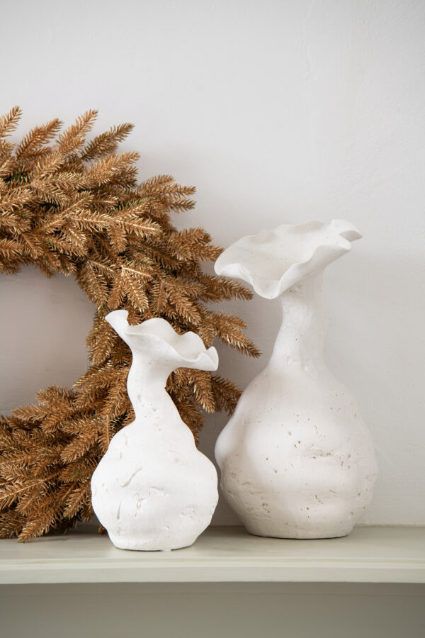 Vase en céramique blanc grand Helix – Image 2