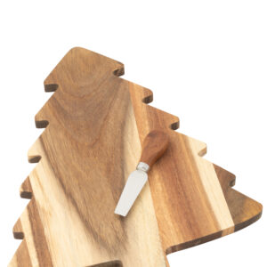Planche à fromage + couteau à fromage Arbre de Noël Tableau noir Naturel