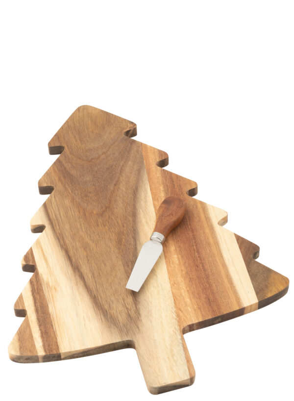 Planche à fromage + couteau à fromage Arbre de Noël Tableau noir Naturel