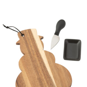Planche à fromage + couteau à fromage Bonhomme de neige Ardoise naturelle