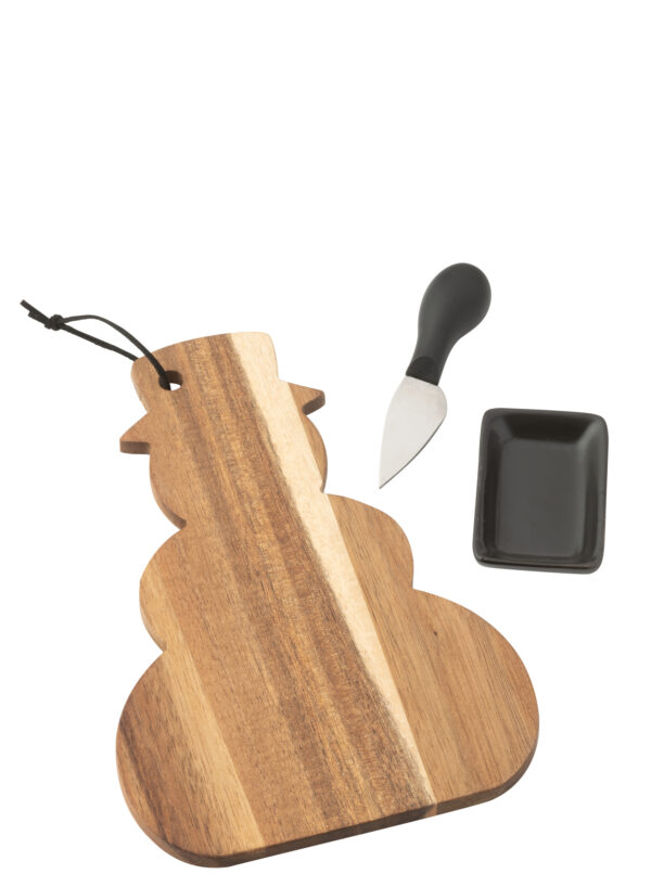 Planche à fromage + couteau à fromage Bonhomme de neige Ardoise naturelle
