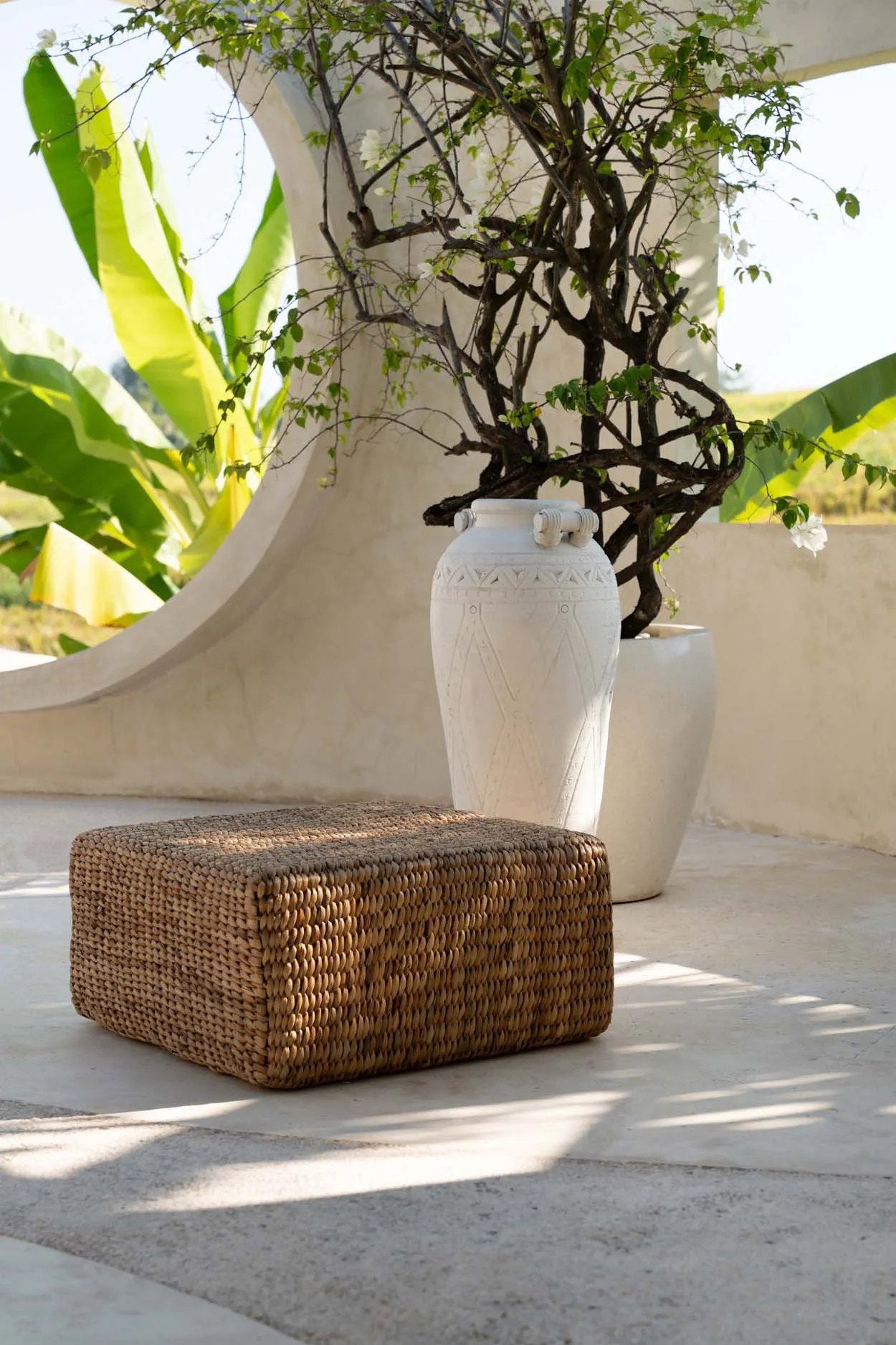 Le pouf carré en jacinthe d'eau - naturel - M – Image 2